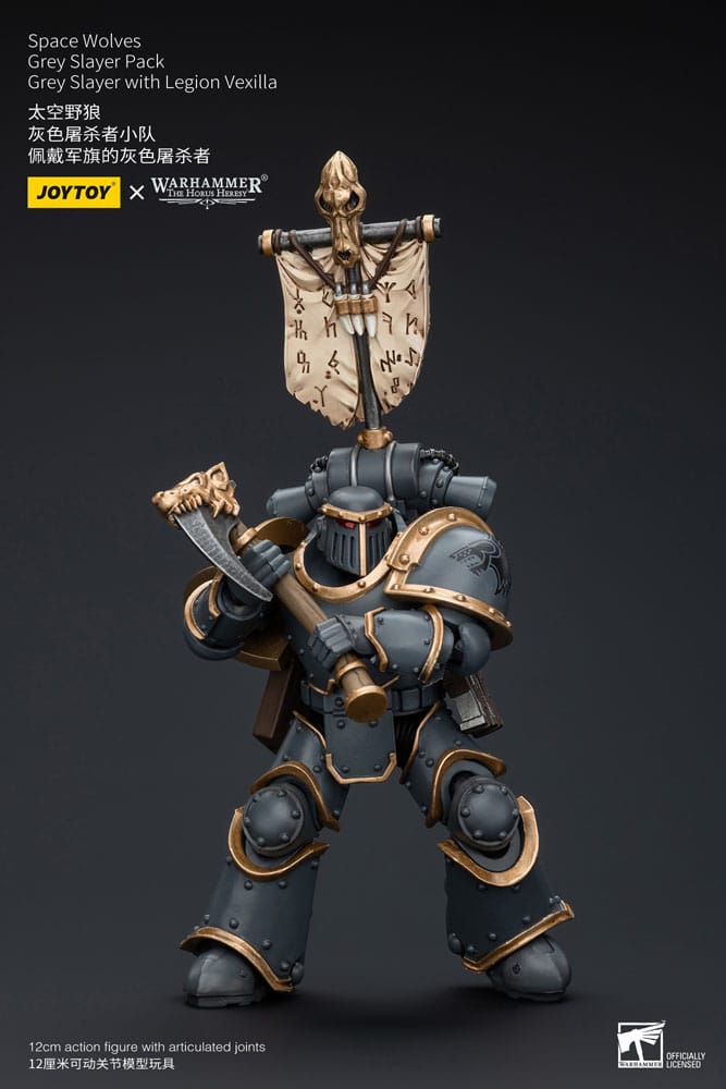 Space Wolves Grey Slayer With Legion Vexilla Warhammer The Horus Heresy 1/18 Figurka 12 cm - Image 7