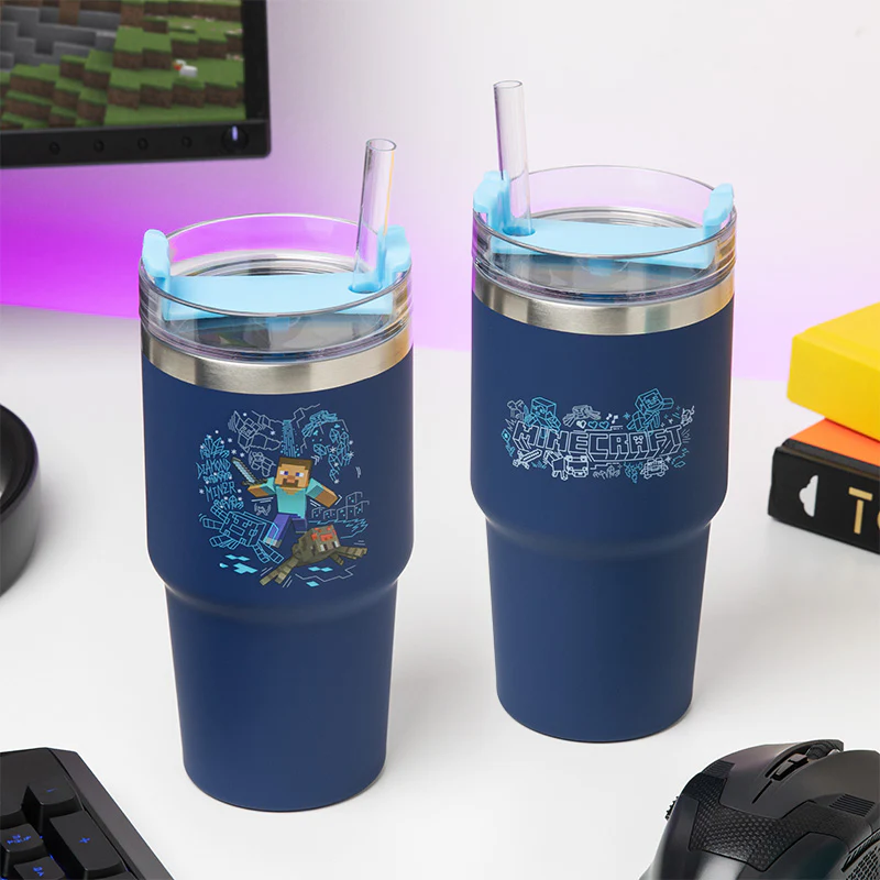 Steve kubek podróżny ze słomką 600 ml Minecraft