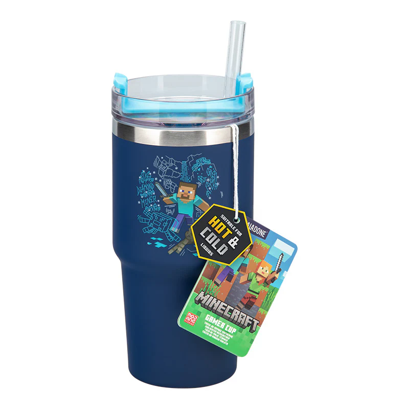 Steve kubek podróżny ze słomką 600 ml Minecraft - Image 3