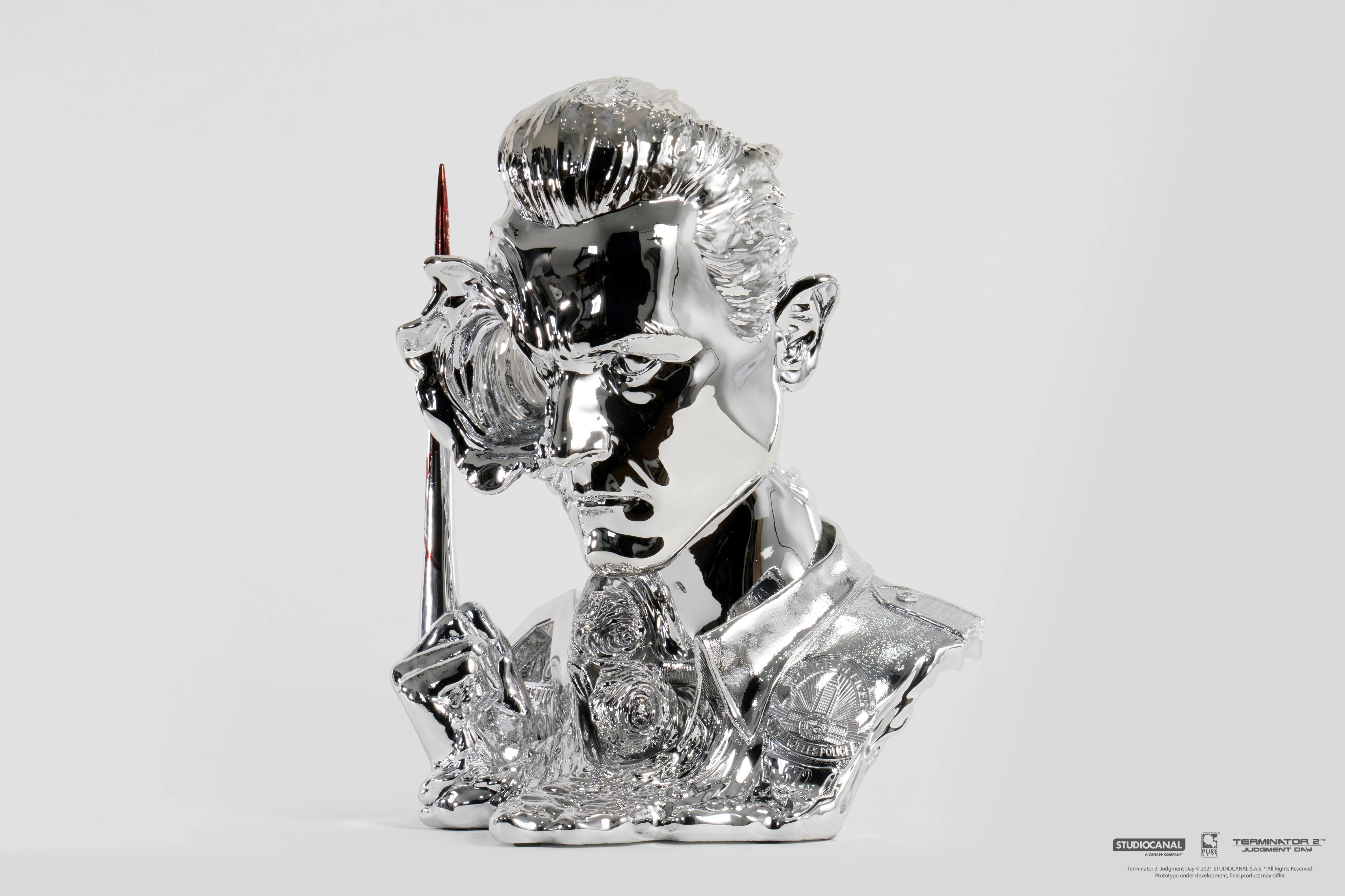 T-1000 Terminator 2 Liquid metal 1:1 Scale Art Mask Deluxe Figurka 44cm - Image 3