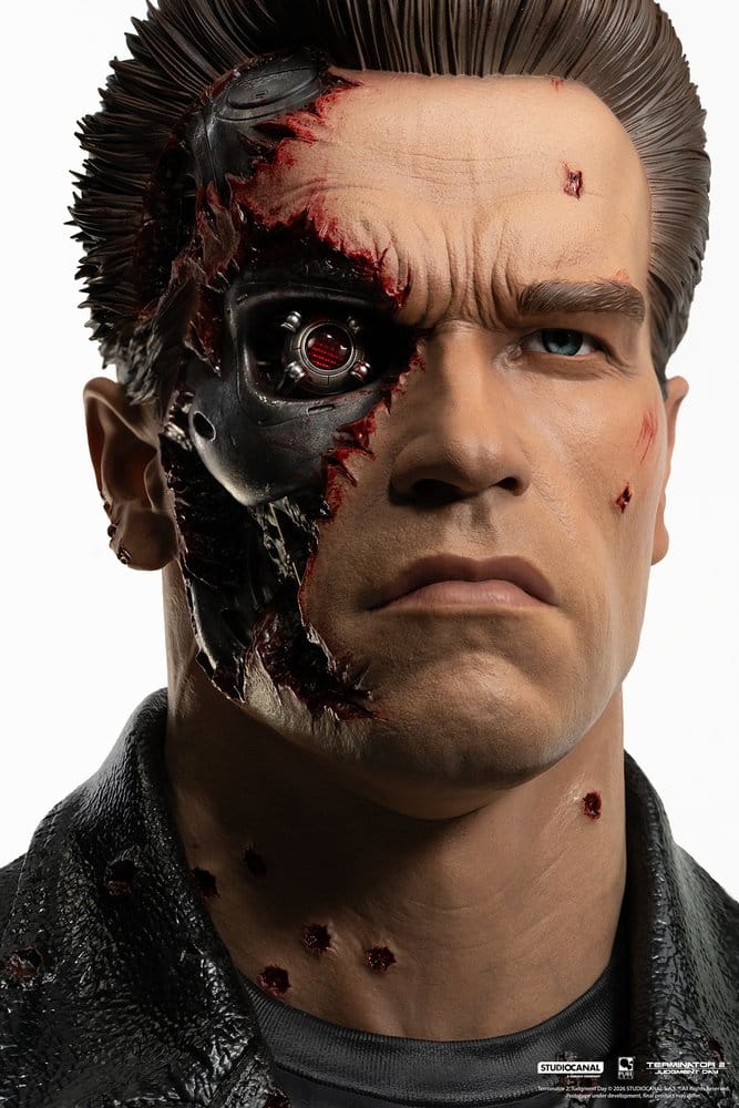 T-800 Model 101 Battle Damaged Art Mask Terminator 2 1/1 Figurka 47 cm - Image 12