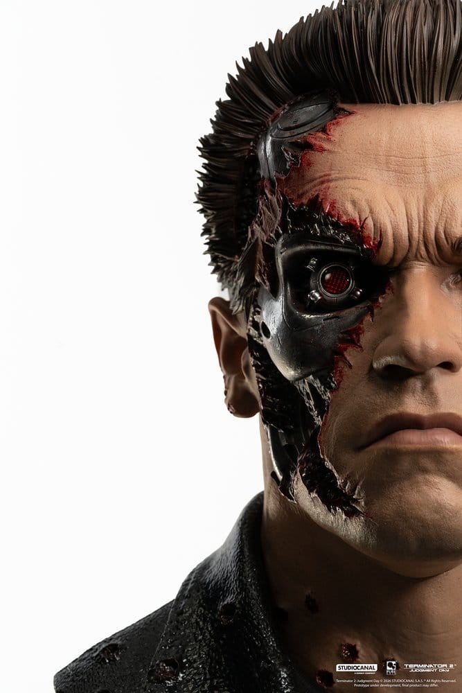 T-800 Model 101 Battle Damaged Art Mask Terminator 2 1/1 Figurka 47 cm - Image 13