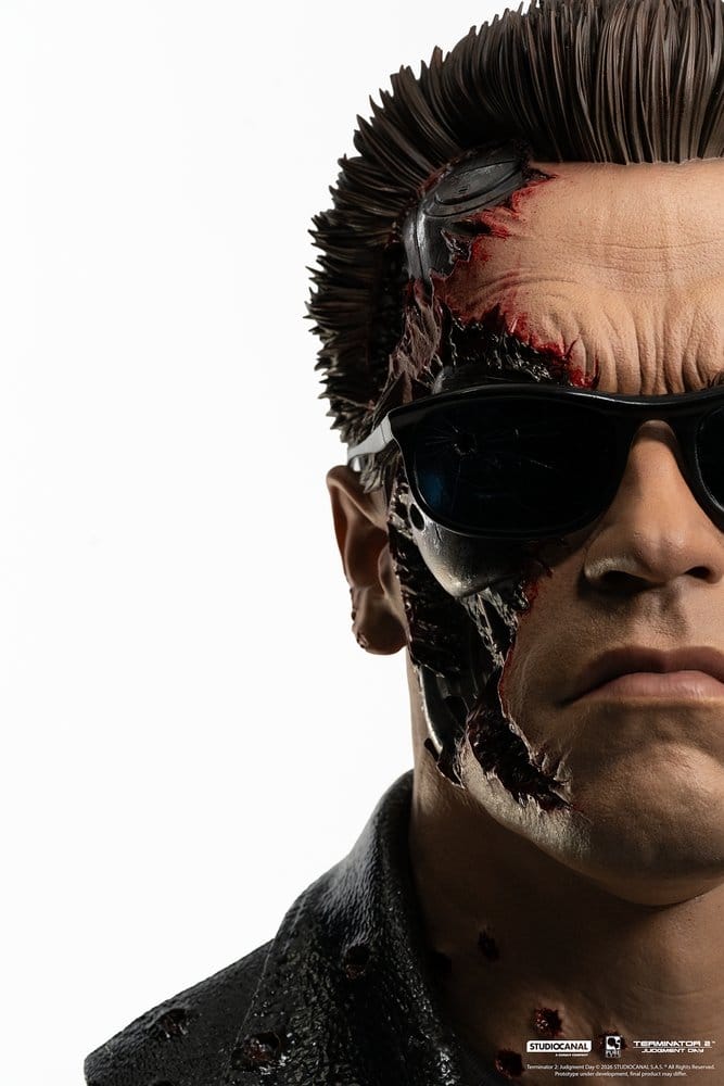 T-800 Model 101 Battle Damaged Art Mask Terminator 2 1/1 Figurka 47 cm - Image 14
