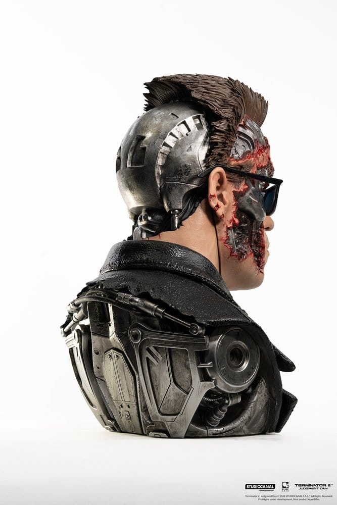T-800 Model 101 Battle Damaged Art Mask Terminator 2 1/1 Figurka 47 cm - Image 4