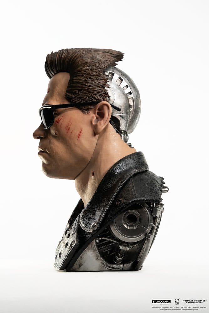 T-800 Model 101 Battle Damaged Art Mask Terminator 2 1/1 Figurka 47 cm - Image 7