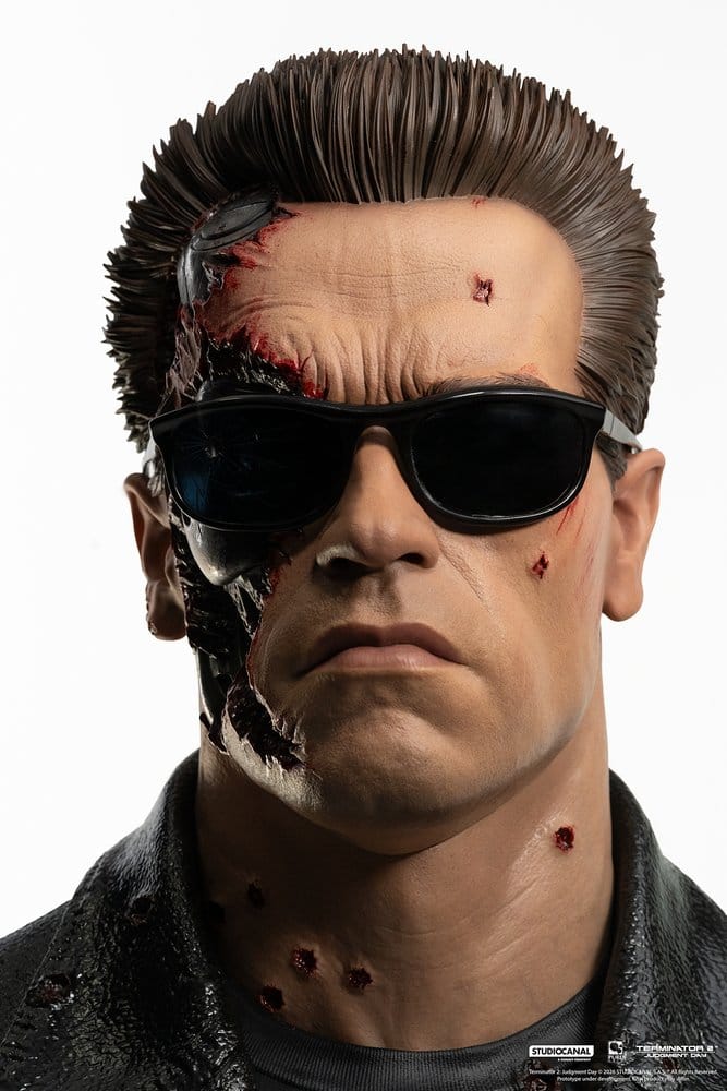 T-800 Model 101 Battle Damaged Art Mask Terminator 2 1/1 Figurka 47 cm - Image 9