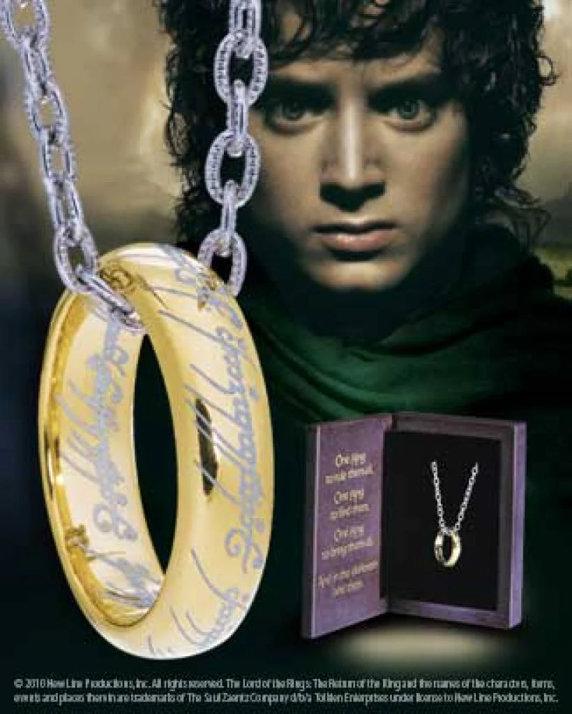 The One Ring Lord of the Rings Sterling Silver Ring with Chain Replika