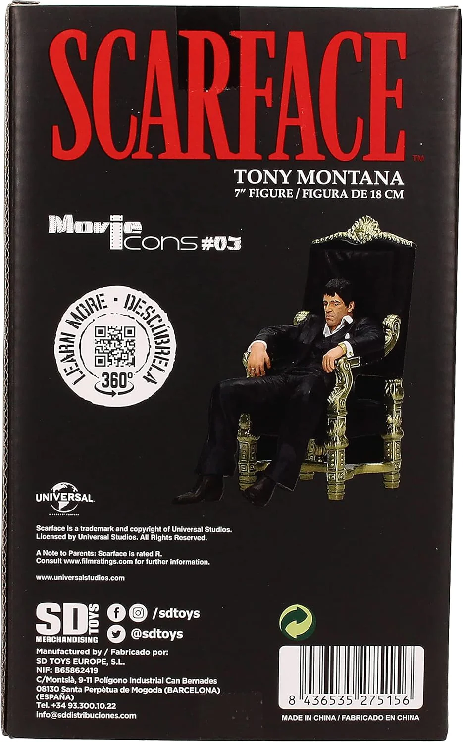Tony Montana Scarface Movie Icons Figurka 18 cm - Image 6
