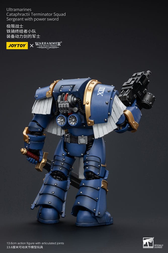 Ultramarines Cataphractii Terminator Squad Sergeant with Power Sword Warhammer The Horus Heresy 1/18 Figurka 14 cm - Image 3