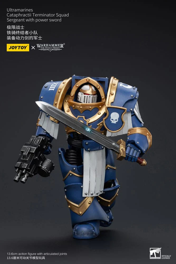Ultramarines Cataphractii Terminator Squad Sergeant with Power Sword Warhammer The Horus Heresy 1/18 Figurka 14 cm - Image 4