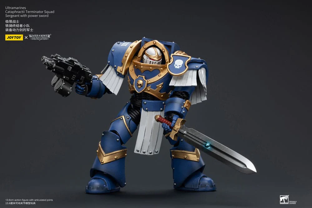 Ultramarines Cataphractii Terminator Squad Sergeant with Power Sword Warhammer The Horus Heresy 1/18 Figurka 14 cm - Image 5