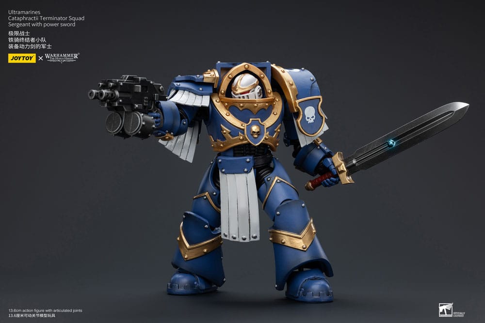 Ultramarines Cataphractii Terminator Squad Sergeant with Power Sword Warhammer The Horus Heresy 1/18 Figurka 14 cm - Image 6