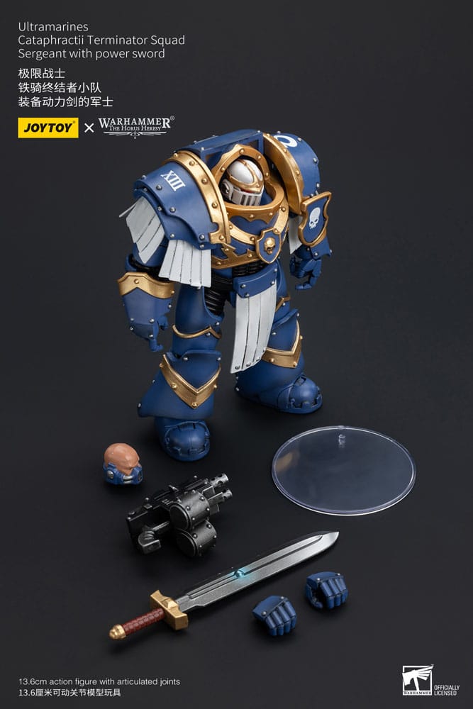 Ultramarines Cataphractii Terminator Squad Sergeant with Power Sword Warhammer The Horus Heresy 1/18 Figurka 14 cm - Image 8