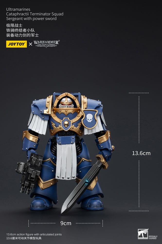 Ultramarines Cataphractii Terminator Squad Sergeant with Power Sword Warhammer The Horus Heresy 1/18 Figurka 14 cm - Image 9