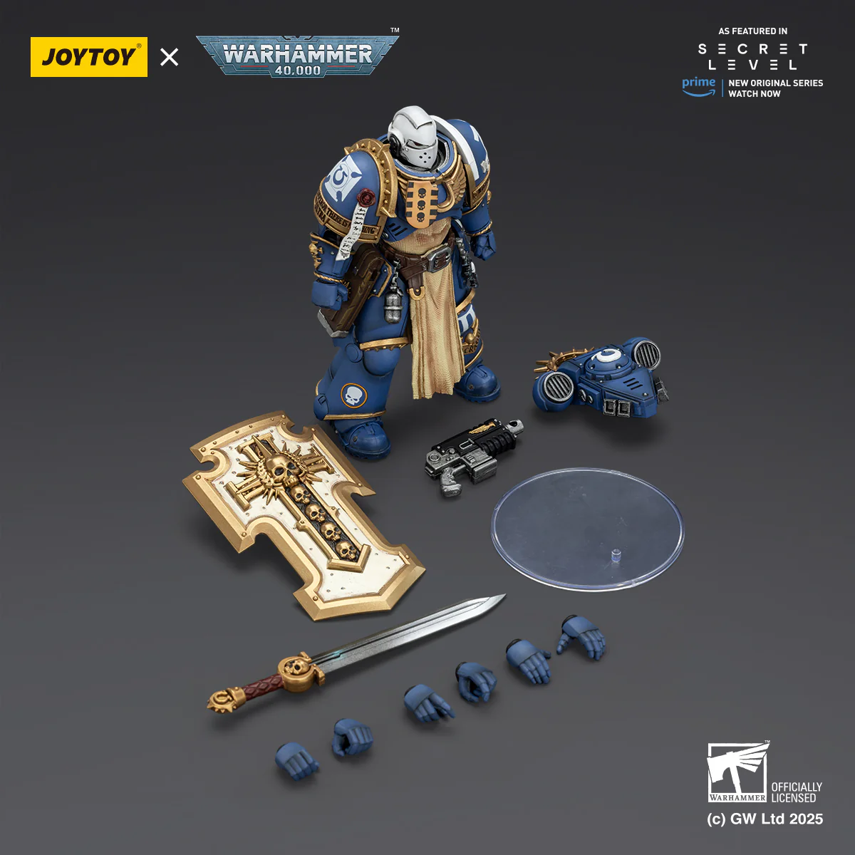 Ultramarines Levantus with Power Sword, Stormshield and Bolt Pistol Warhammer 40k 1/18 Figurka 13 cm - Image 10