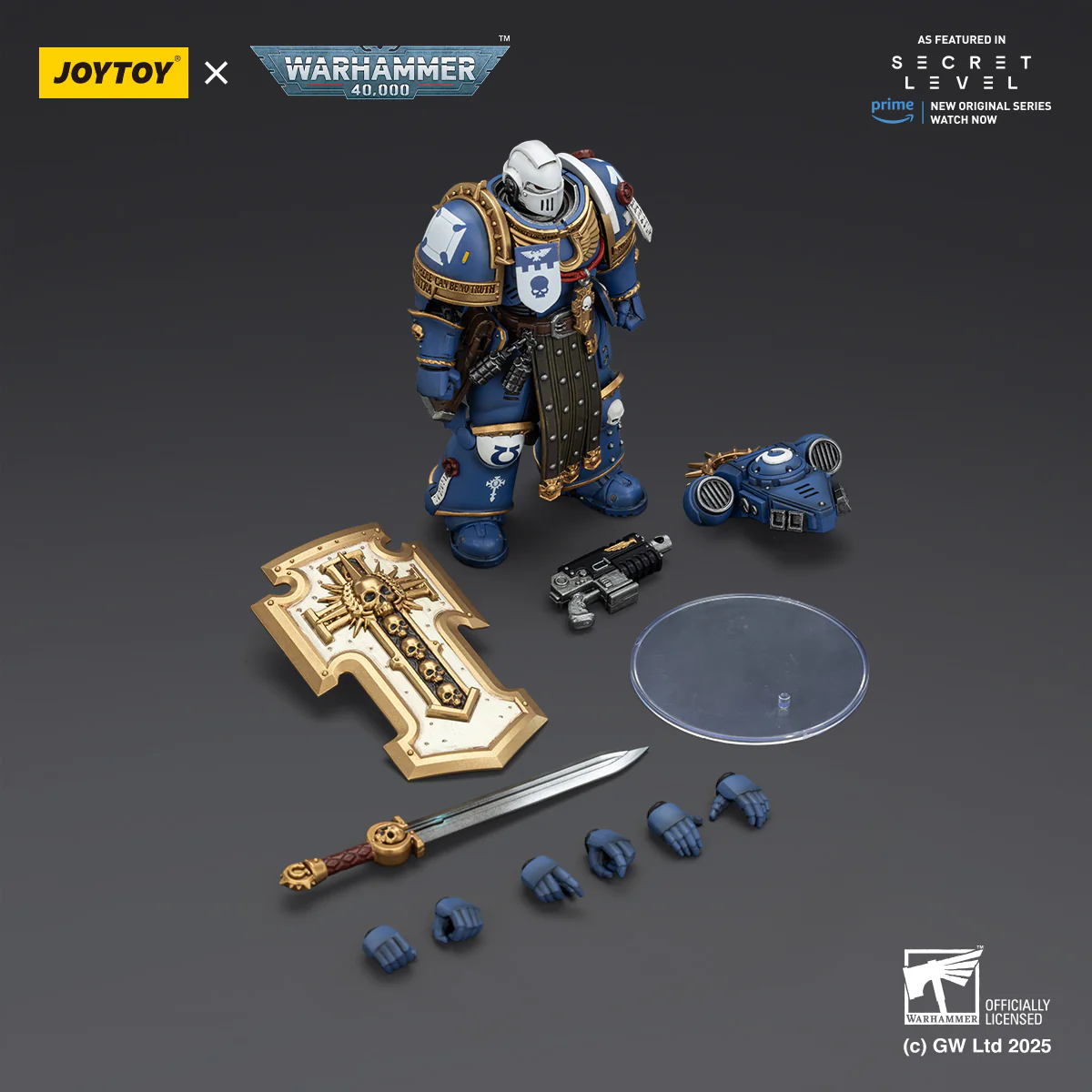 Ultramarines Torvald with Power Sword, Stormshield and Bolt Pistol Warhammer 40k 1/18 Figurka 13 cm - Image 10