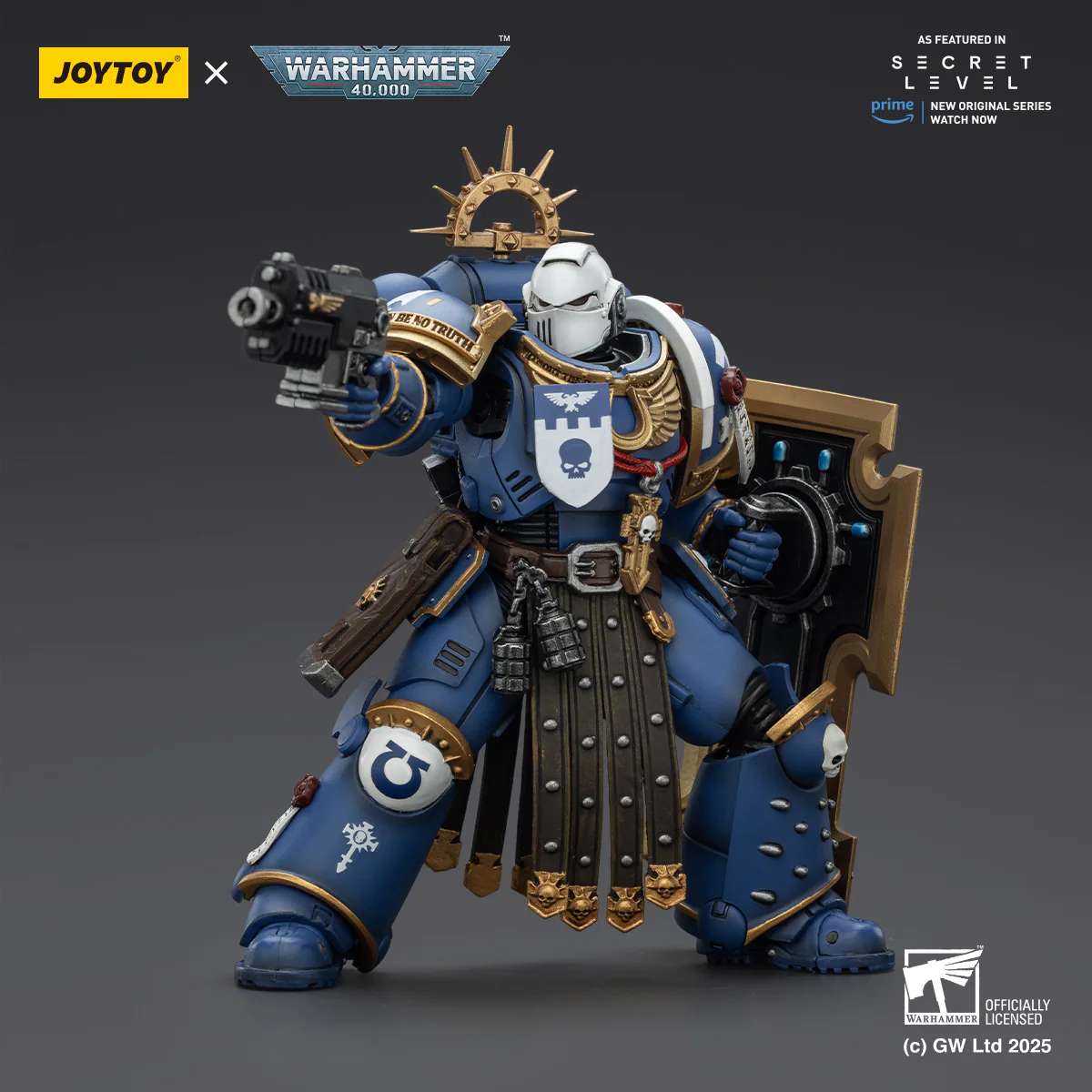 Ultramarines Torvald with Power Sword, Stormshield and Bolt Pistol Warhammer 40k 1/18 Figurka 13 cm - Image 8