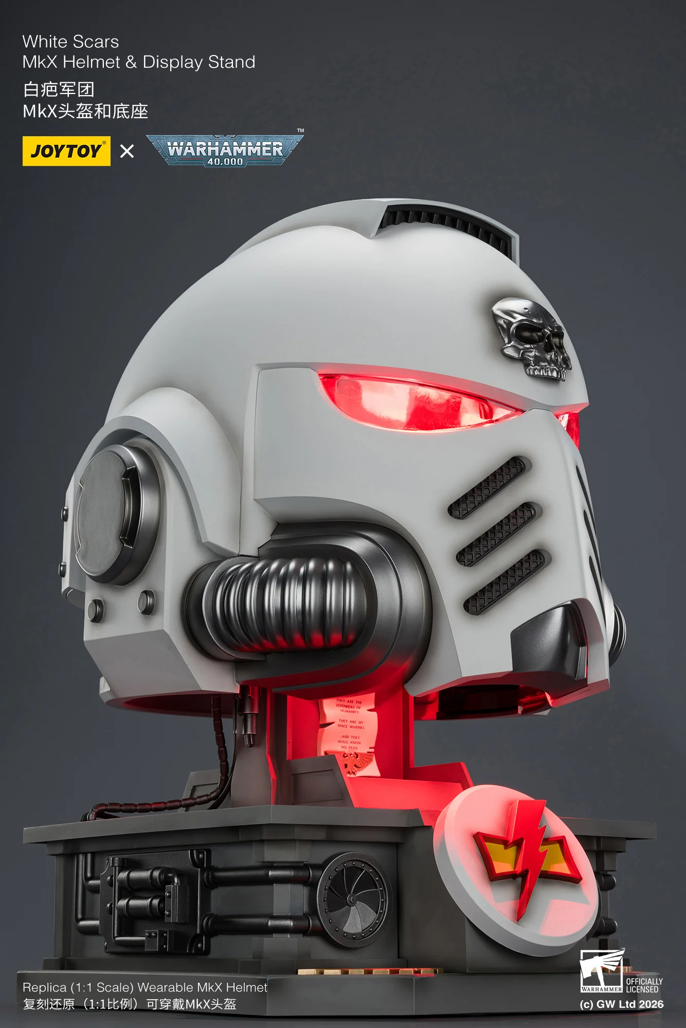 White Scars MkX Warhammer 40,000 Helmet with Display Stand Replica 44cm - Image 21