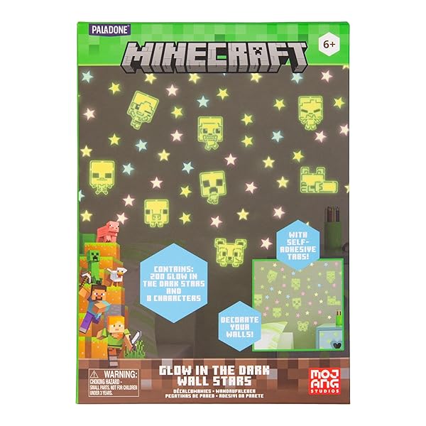 Zestaw Naklejek Ściennych  (Świecące w Ciemności) Minecraft