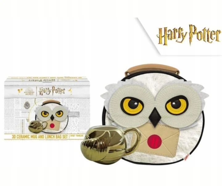 Zestaw Prezentowy: kubek 3D Złoty Znicz + torba na lunch Hedwiga Harry Potter - Image 2