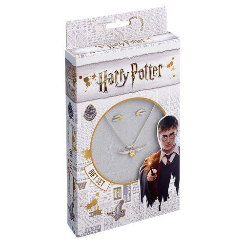 Złoty Znicz Zestaw Łańcuszek z Zawieszką + Kolczyki Harry Potter - Image 2