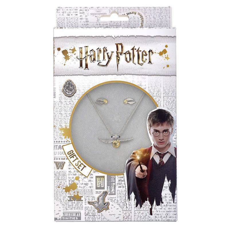 Złoty Znicz Zestaw Łańcuszek z Zawieszką + Kolczyki Harry Potter - Image 3